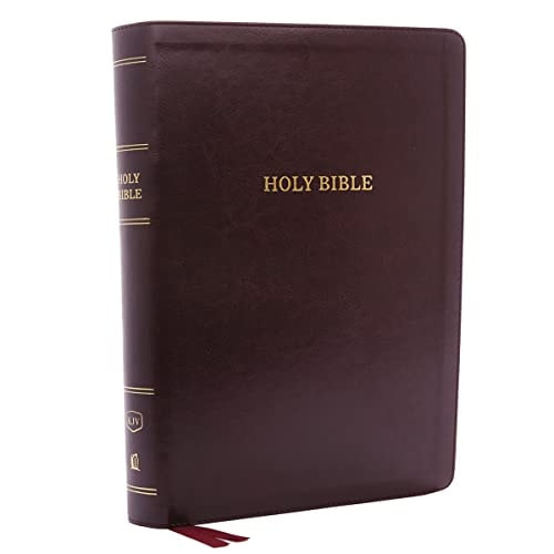 KJV Holy Bible, Super Giant Print Reference Bible, Deluxe Burgundy Leathersoft, Thumb Indexed, 43,000 Cross References, Red Letter, Comfort Print: King James Version