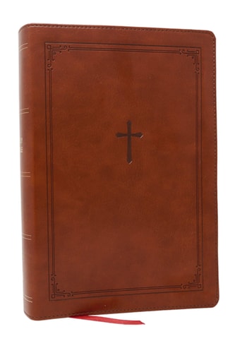 NKJV Giant Print End of Verse Reference Bible, Brown, Red Letter, Comfort Print: Holy Bible