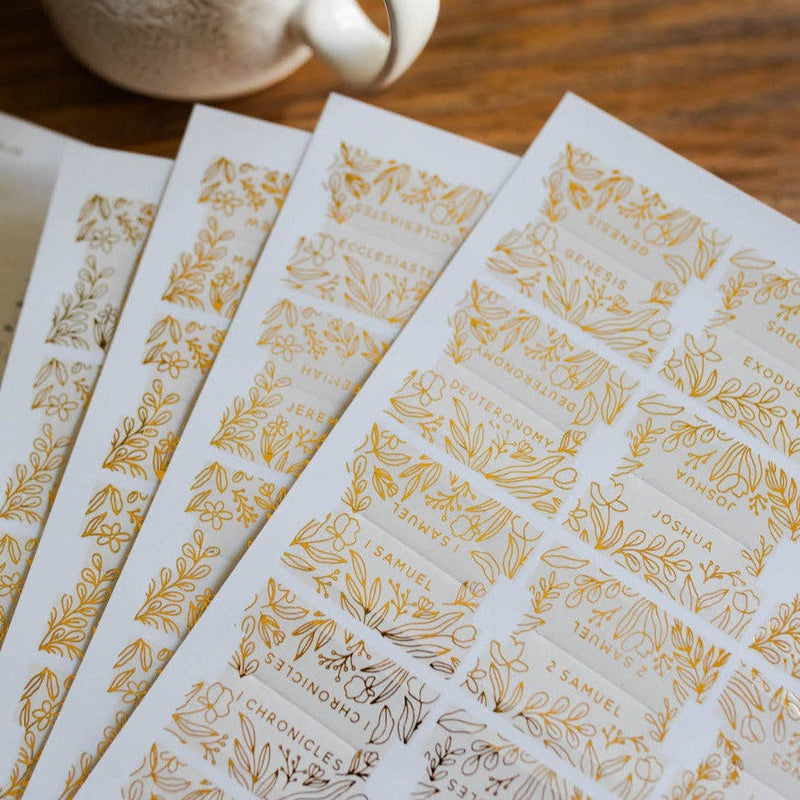 Gold Foil Bible Tabs - Cream