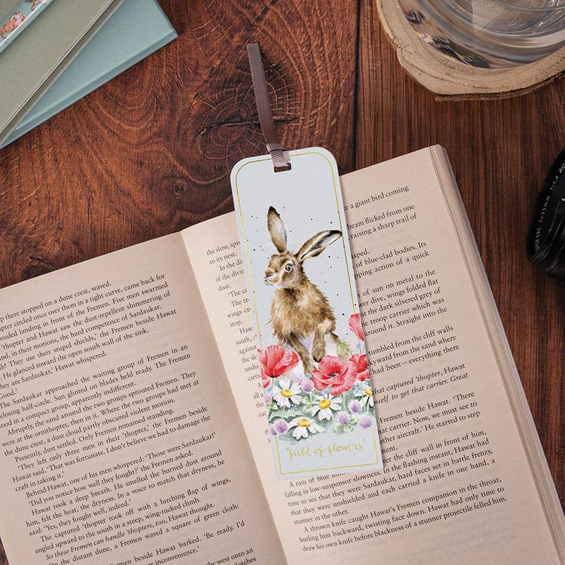 Hare Bookmark - Field of Flowers