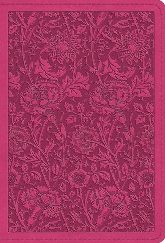 ESV Large Print Compact Bible, Red Letter (TruTone, Berry, Floral Design)