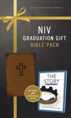 NIV, Graduation Gift, Bible Pack for Him, Brown, Red Letter