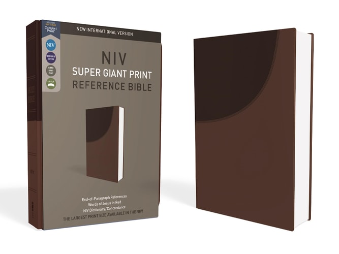 NIV Reference Bible Red Letter Edition [Super Giant Print, Brown]