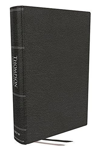 NIV, Thompson Chain-Reference Bible, Handy Size, European Bonded Leather, Black, Thumb Indexed, Red Letter, Comfort Print