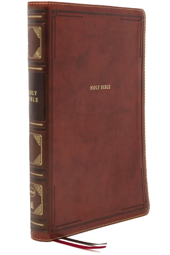NKJV Thinline Bible, Large Print, Red Letter Edition, Comfort Print Holy Bible [Brown]