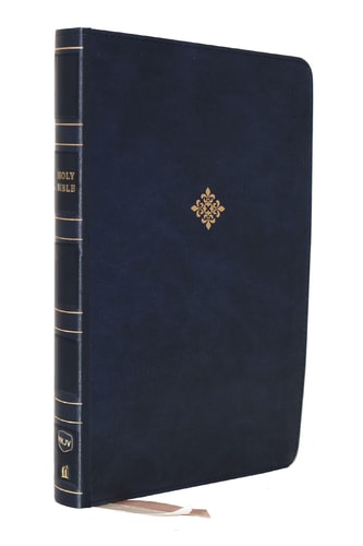 NKJV Thinline Reference Bible, Large Print, Red Letter Edition, Comfort Print Holy Bible [Blue]