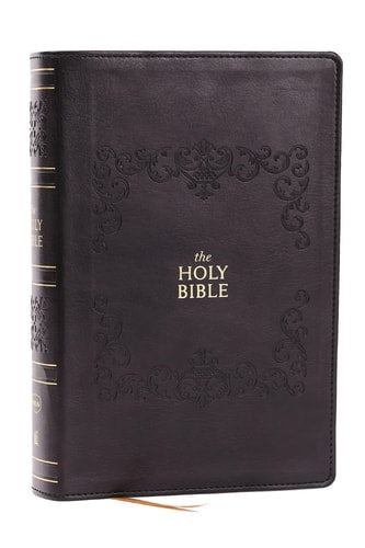 NKJV Bible Personal Size Giant Print, Black Leathersoft, Holy Bible, Red Letter, Comfort Print: New King James Version