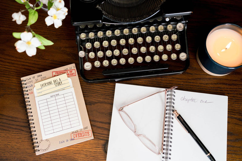 Everyone Has a Story Library Themed Handmade Notebook