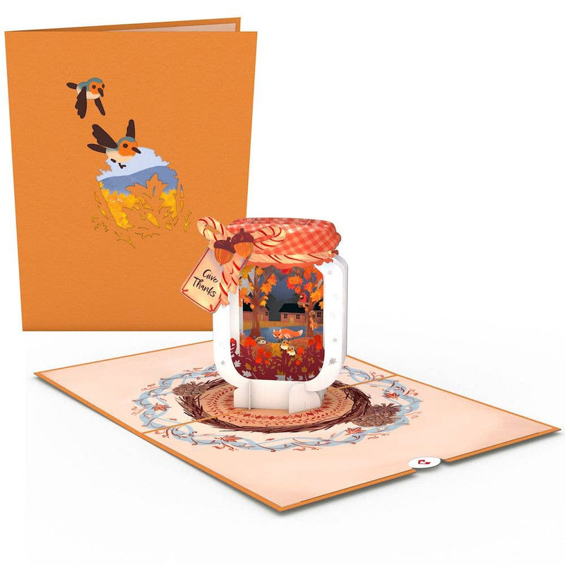 Give Thanks Fall Jar 5''x7'' Card, Fall Decor, Fall
