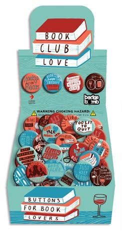 Book Club Love Button Box -  filled counter display