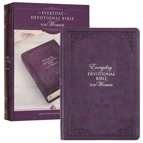 NLT Holy Bible Everyday Devotional Bible for Women New Living Translation, Vegan Leather, Purple Debossed