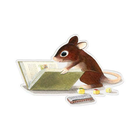 Let's See - Vinyl Stickers - Mouse Reading