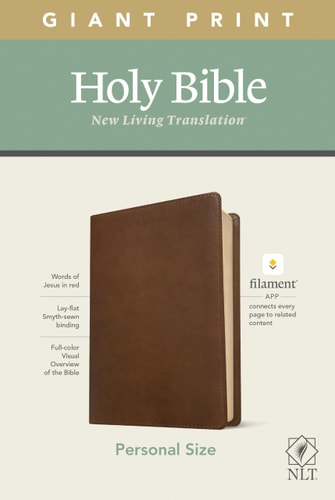 NLT Personal Size Giant Print Holy Bible (Red Letter, LeatherLike, Rustic Brown): Includes Free Access to the Filament Bible App Delivering Study Notes, Devotionals, Worship Music, and Video