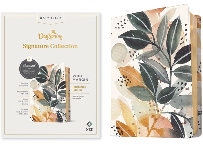 NLT Wide Margin Bible, Filament Enabled Edition (Red Letter, LeatherLike, Autumn Leaves): DaySpring Signature Collection
