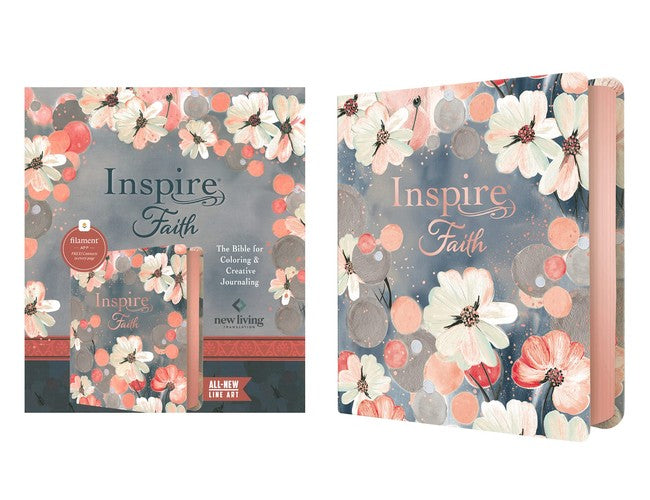 Inspire FAITH Bible NLT, Filament-Enabled Edition (LeatherLike, Watercolor Garden): The Bible for Coloring & Creative Journaling