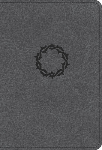 NASB Large Print Compact Reference Bible, Charcoal Leathertouch