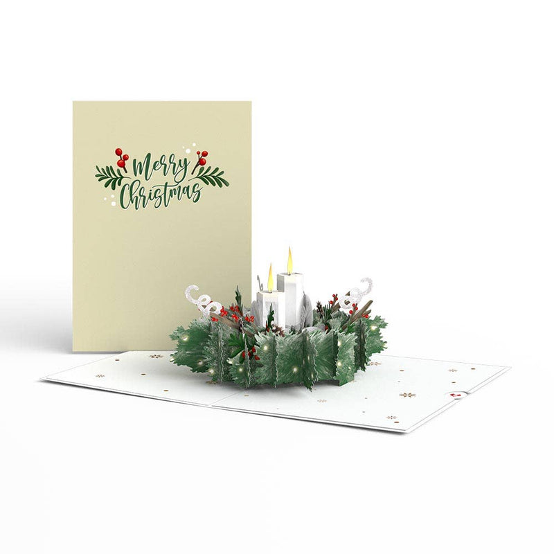 Winter Greens Christmas Candle 5''x7'' Card, Christmas