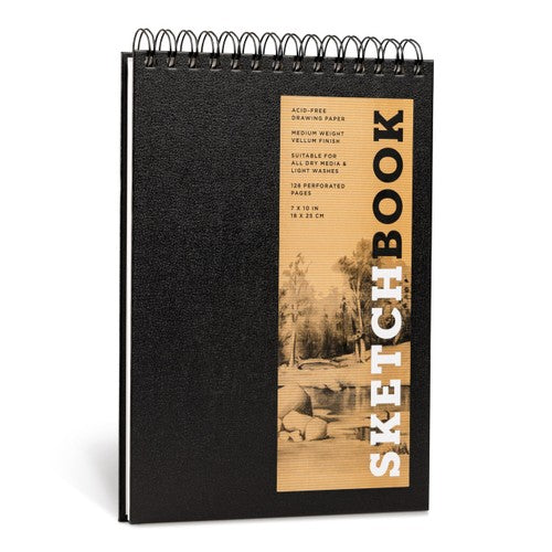 Basic Medium Spiral Fliptop Landscape Black Sketchbook - Union Square & Co. Sketch Books for Drawing (Volume 14)