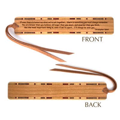 Christopher Robin Quote Engraved Handmade Wooden Bookmark