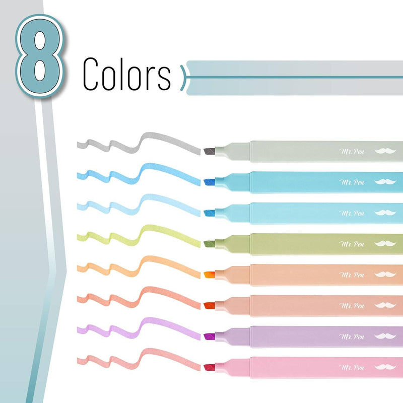 Aesthetic Highlighters, Pastel, 8 Pack