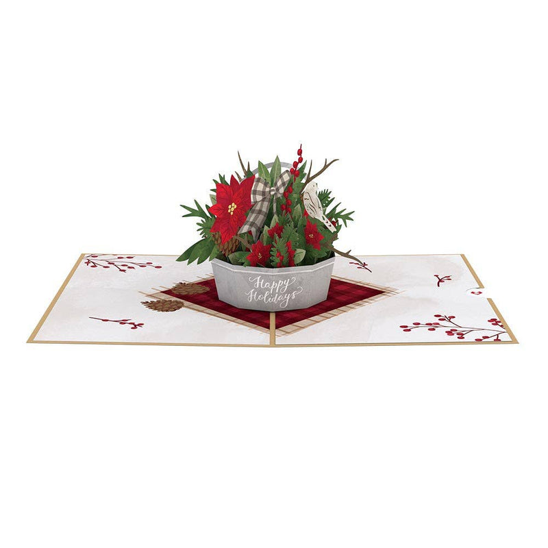 Winter Flower Basket 5''x7'' Card, Christmas