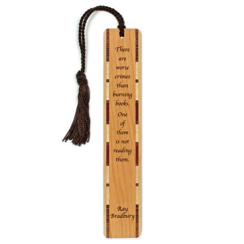 Ray Bradbury Reading Books Quote Wooden Engraved Bookmark