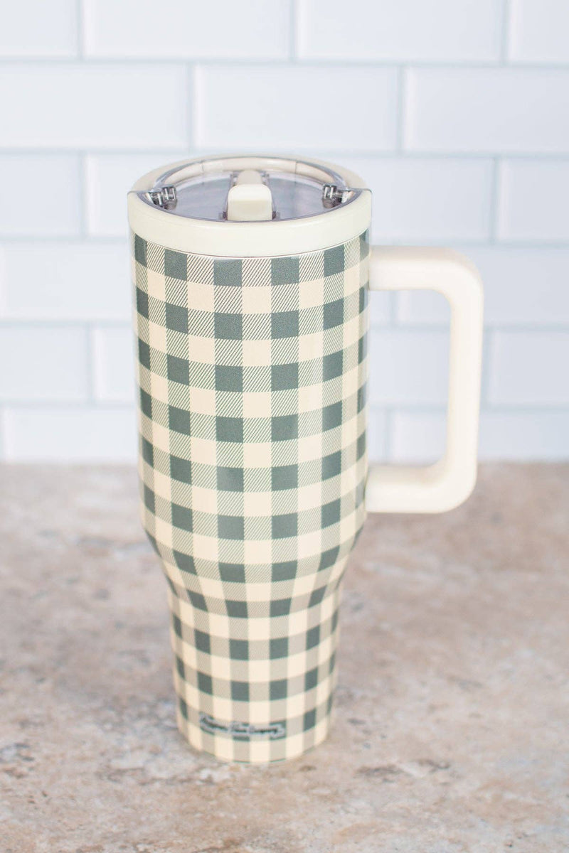 Evergreen Gingham 40oz Water Tank Tumbler