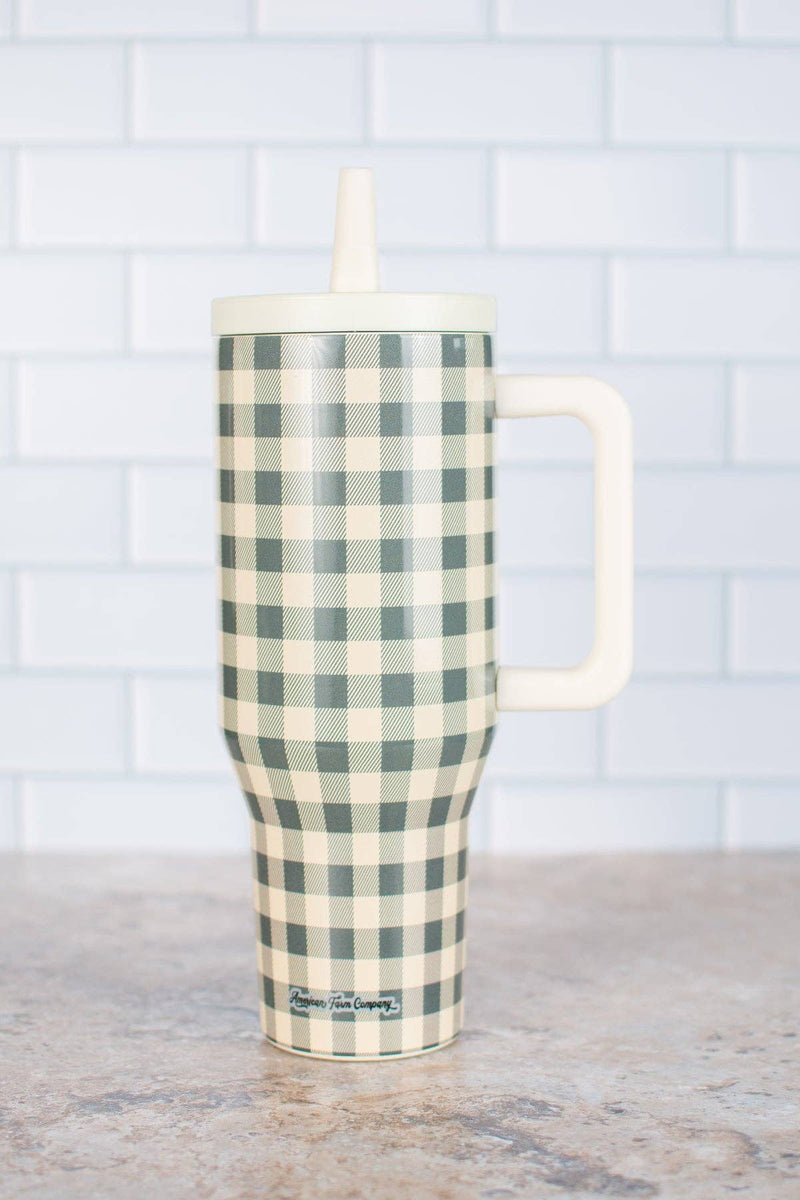 Evergreen Gingham 40oz Water Tank Tumbler