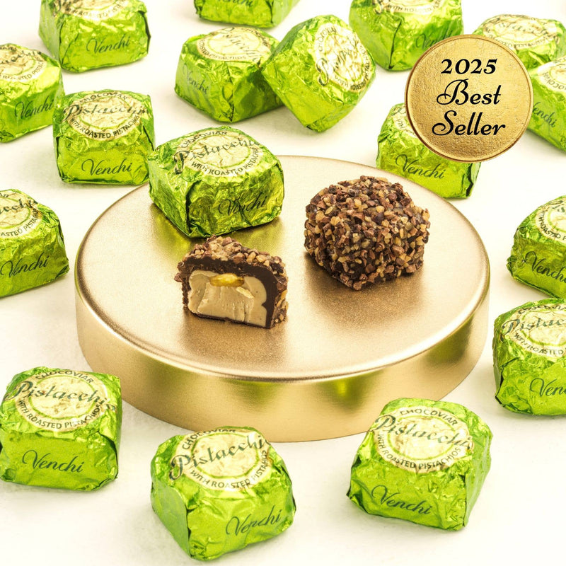 Chocoviar Pistachio Dark Chocolate - Italian Gourmet Candy