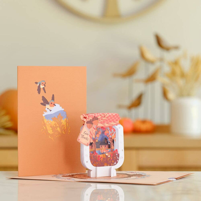 Give Thanks Fall Jar 5''x7'' Card, Fall Decor, Fall