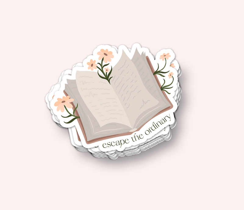 Escape the Ordinary Book Vinyl Sticker