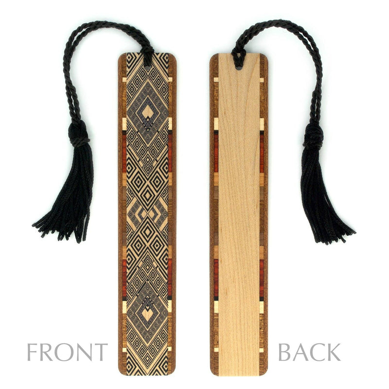 Handmade Wooden Bookmark Argyle (Black)