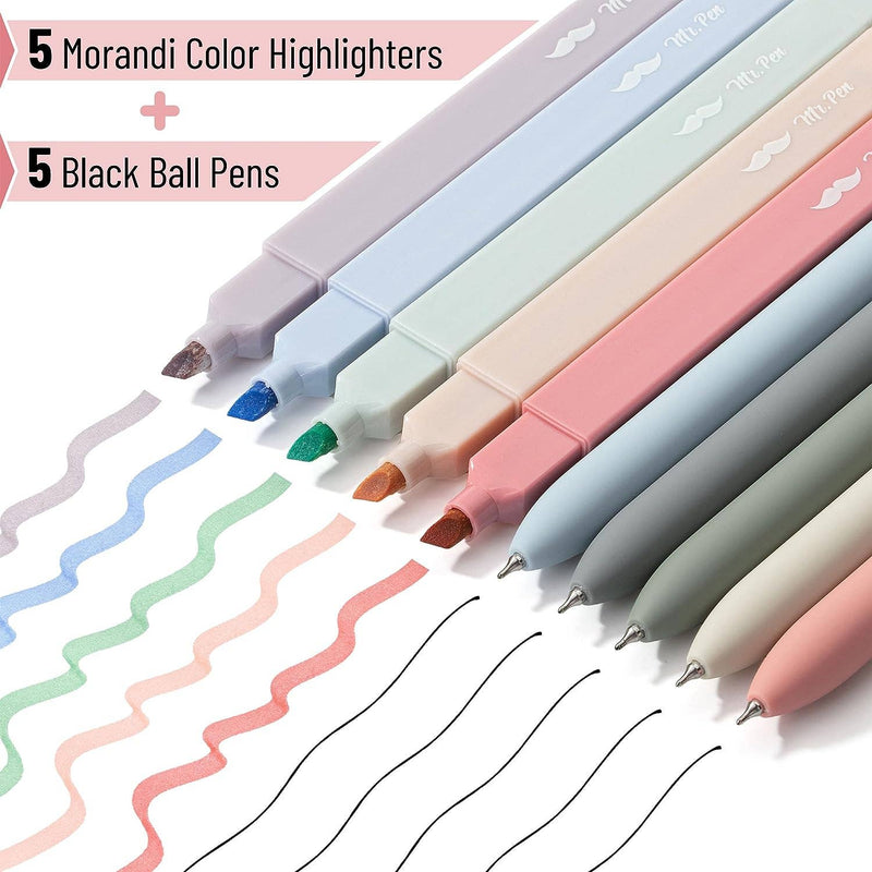 Mr. Pen- Aesthetic Highlighters and Gel Pens No Bleed