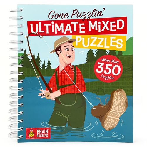 Gone Puzzlin' Mixed Puzzles Book for Adults: More than 450 Puzzles for Adults Including Word Searches, Crosswords, Sudoku, Mazes and More! (Part of the Brain Busters Puzzle Collection)