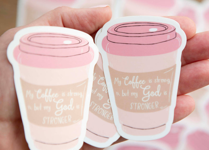 Coffee and Jesus Vinyl Sticker | Cute Bible Laptop Sticker