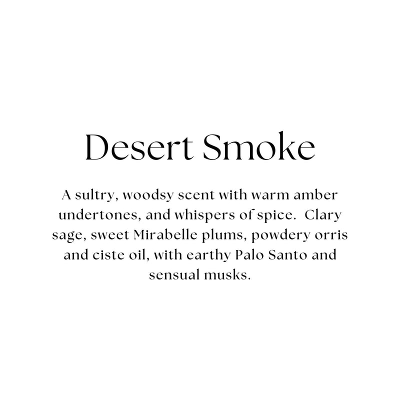 Hand-Poured Candle with Wooden Wick - Desert Smoke