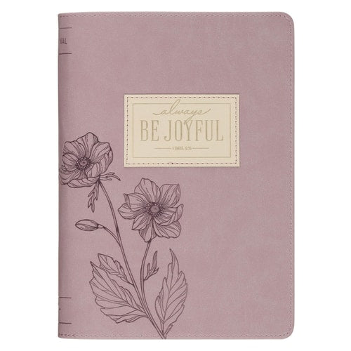 Journal Classic Zip Dusty Mauve Be Joyful 1 Thess. 5:16