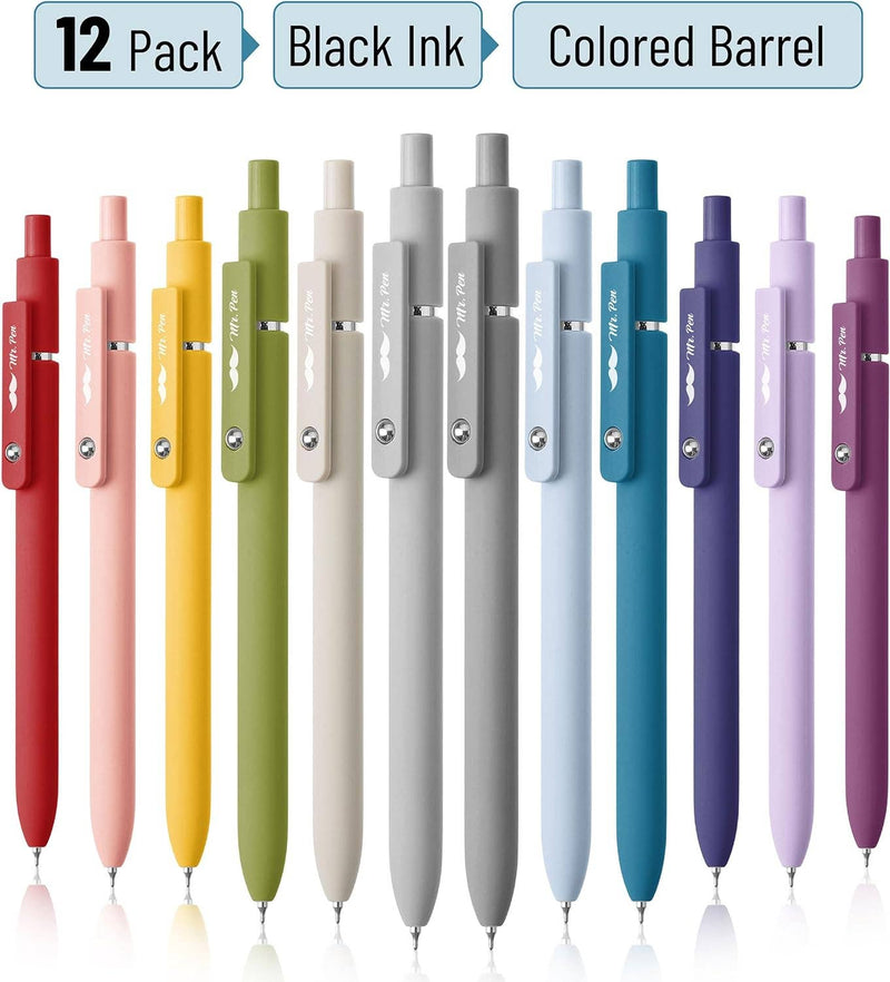Mr. Pen Retractable Gel Pens, 12 Pack, Black Gel Pens