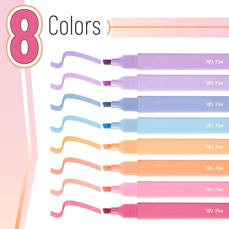 Mr. Pen Aesthetic Highlighters, 8 pcs