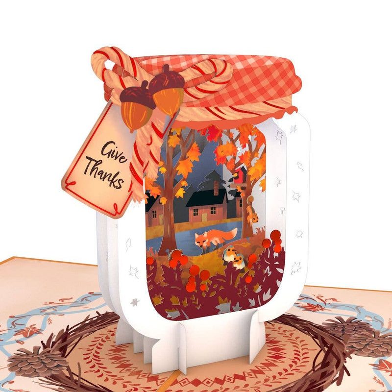 Give Thanks Fall Jar 5''x7'' Card, Fall Decor, Fall