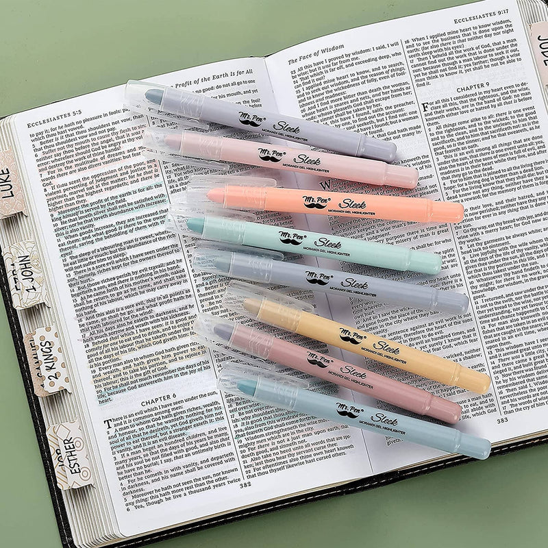 Gel Highlighters, 8 Pack, No-Bleed, Twist-Up Design