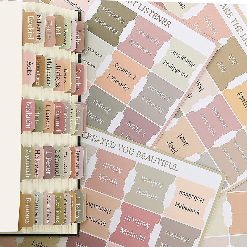 Bible Tabs, 75 Laminated Tabs for Women and Men