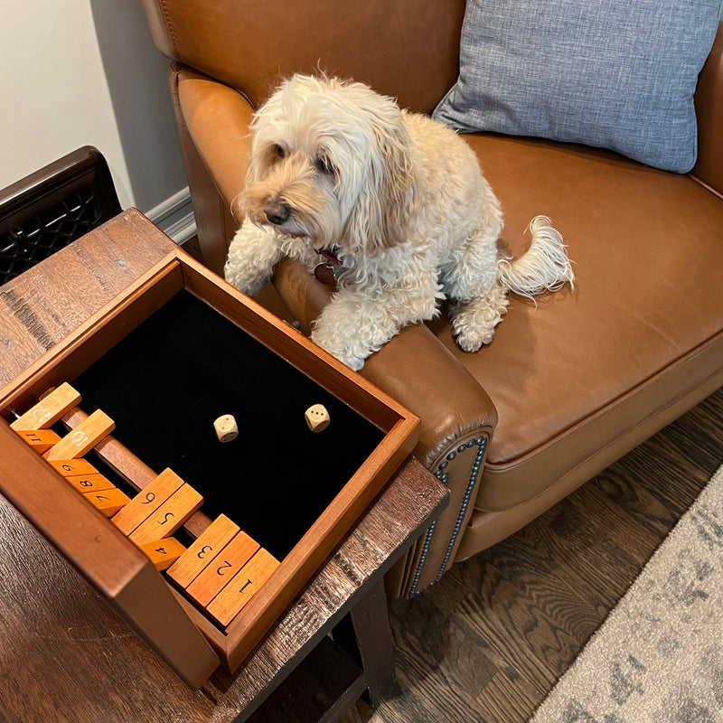 WE Games Wood 12 Number Shut the Box Game with Lid
