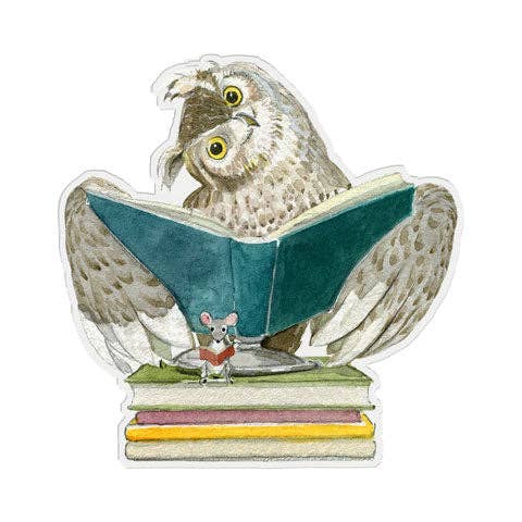 Reading Pal - Vinyl Stickers - Owl and Mouse Reading