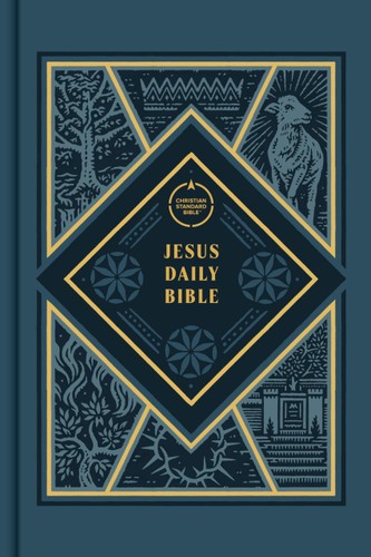 CSB Jesus Daily Bible, Hardcover, Guided 52-Week Reading Plan, Weekly Introductions, Weekly Summaries, Articles, Charts, Book Introductions, Easy-to-Read Bible Serif Type