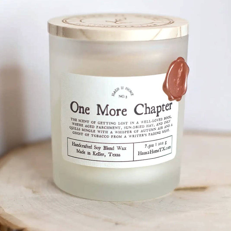 Hand-Poured Candle - One More Chapter - 6.5 oz Amber Jar