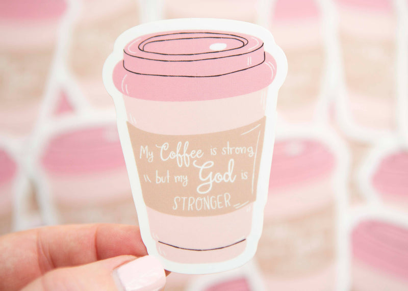 Coffee and Jesus Vinyl Sticker | Cute Bible Laptop Sticker