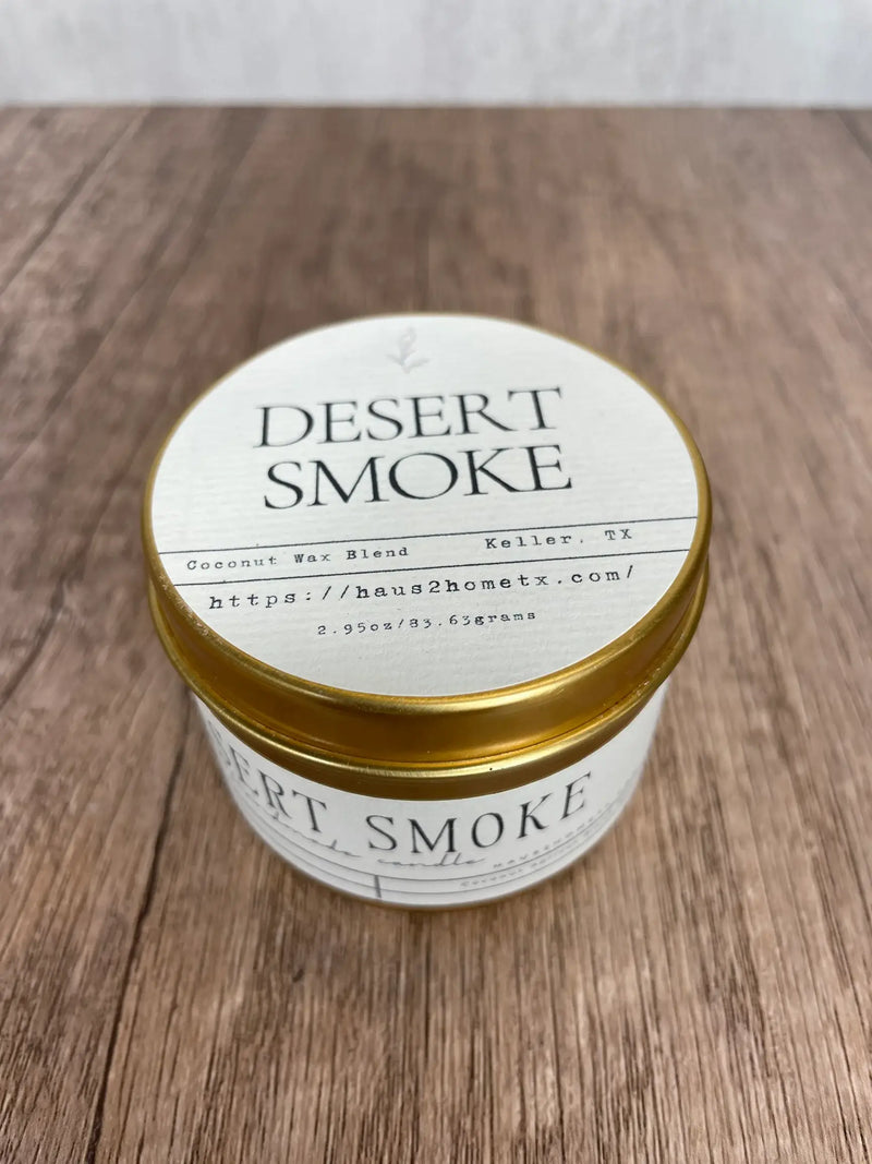 Hand-Poured Candle with Wooden Wick - Desert Smoke