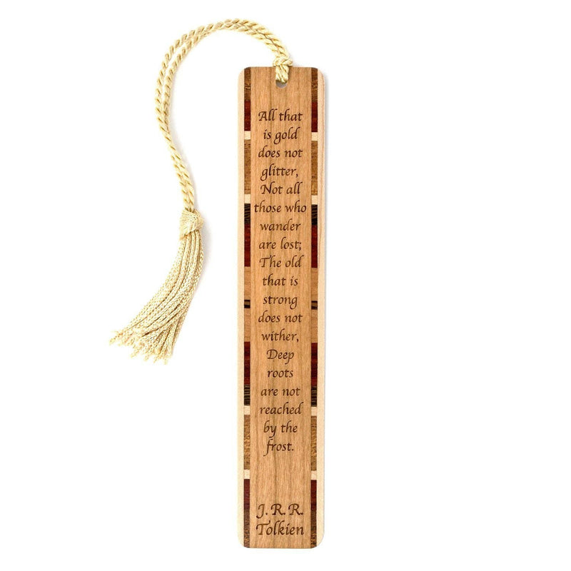 J.R.R. Tolkien Wander Quote Engraved Wooden Bookmark