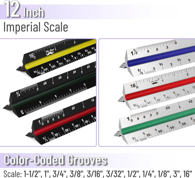 Mr. Pen Architectural Scale Ruler, 12 Inch